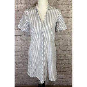 Madewell Striped Tunic Shirt Dress Womens XXS White Blue‎ Cotton Lined 9072